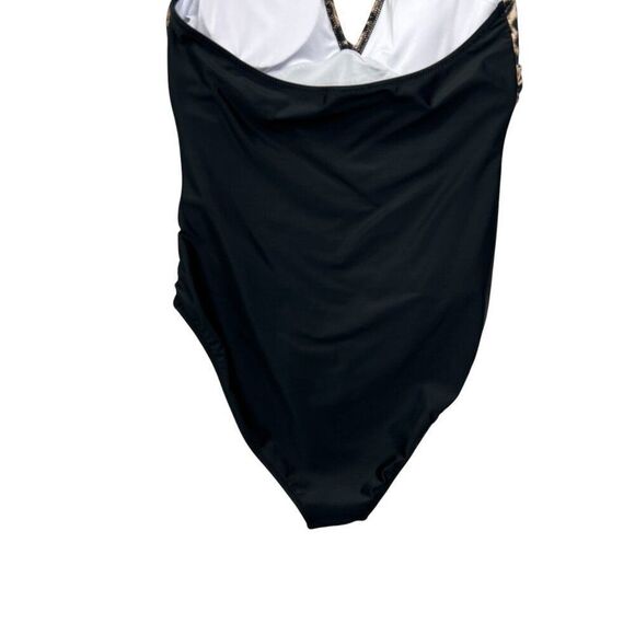Women's Size Large Black Leopard Pring One Piece Swimsuit - Picture 6 of 7
